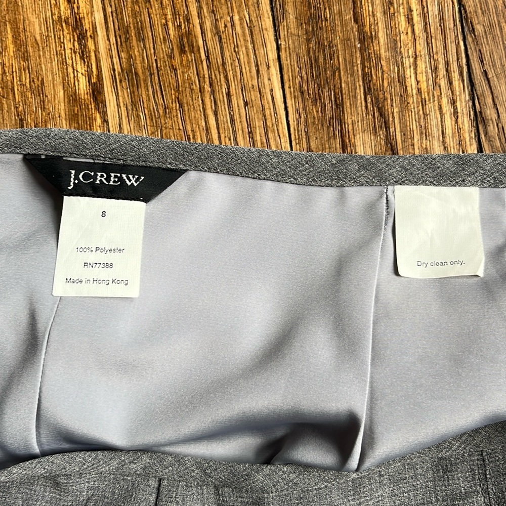 J. Crew tailored skirt kick pleats heather gray crepe 8 - Picture 8 of 12
